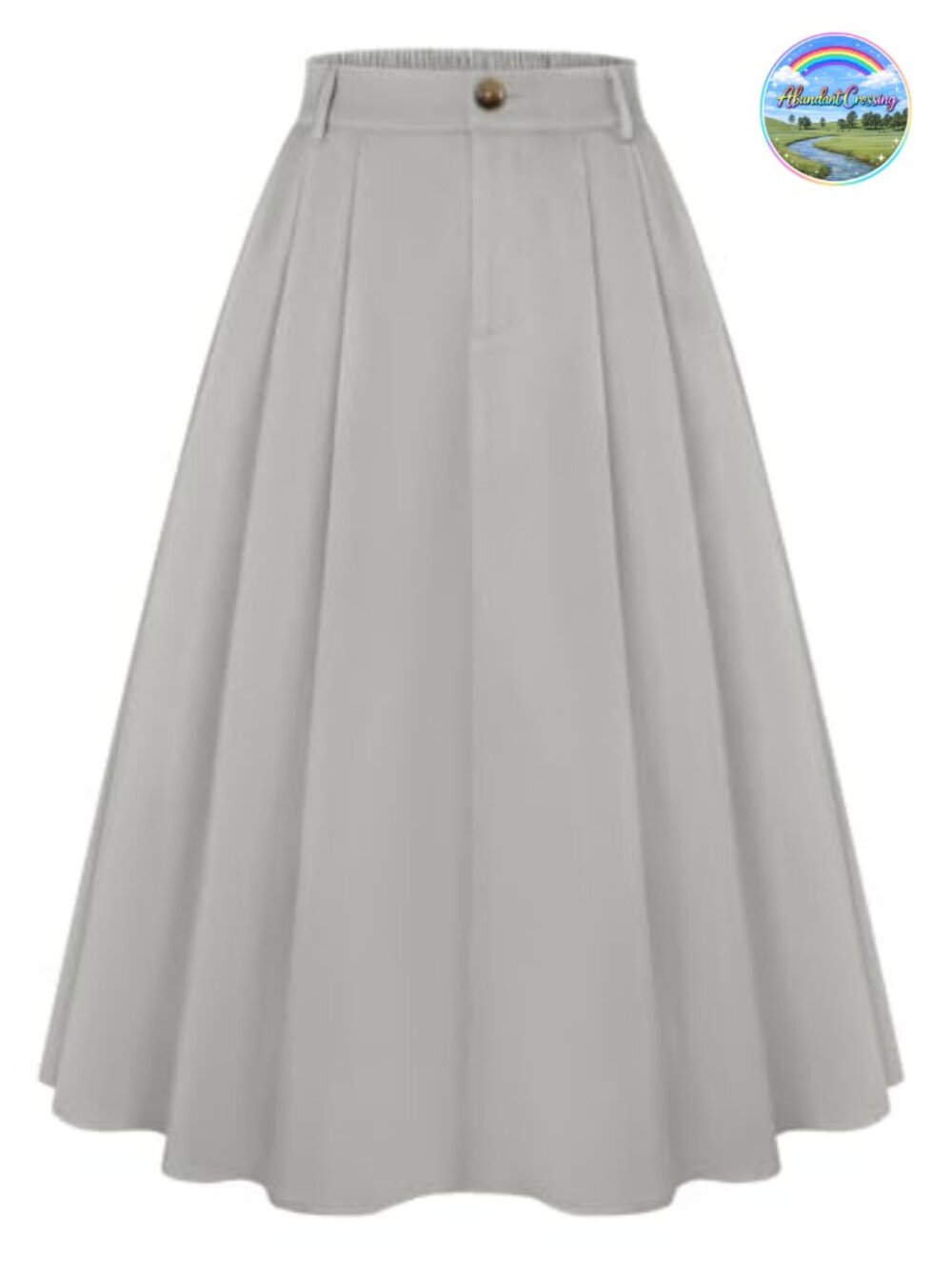 Vintage Pleated A Line Midi Skirt with Pockets High Elastic Waist Flared Office